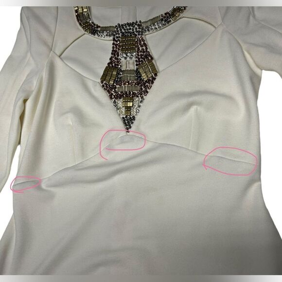 VENUS White Mini Dress with Beaded Detail - Picture 15 of 15